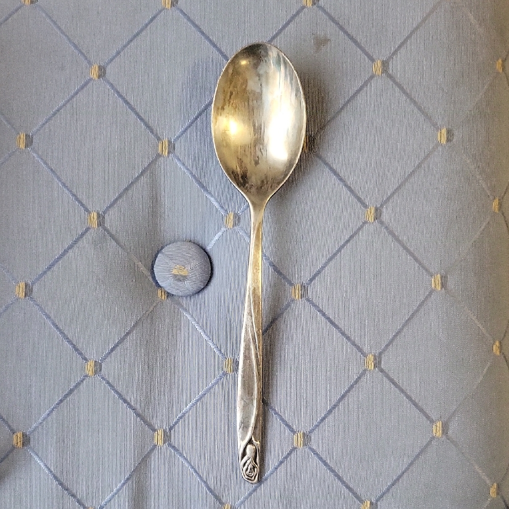 International Deep Silver Rose Solid Serving Spoon
